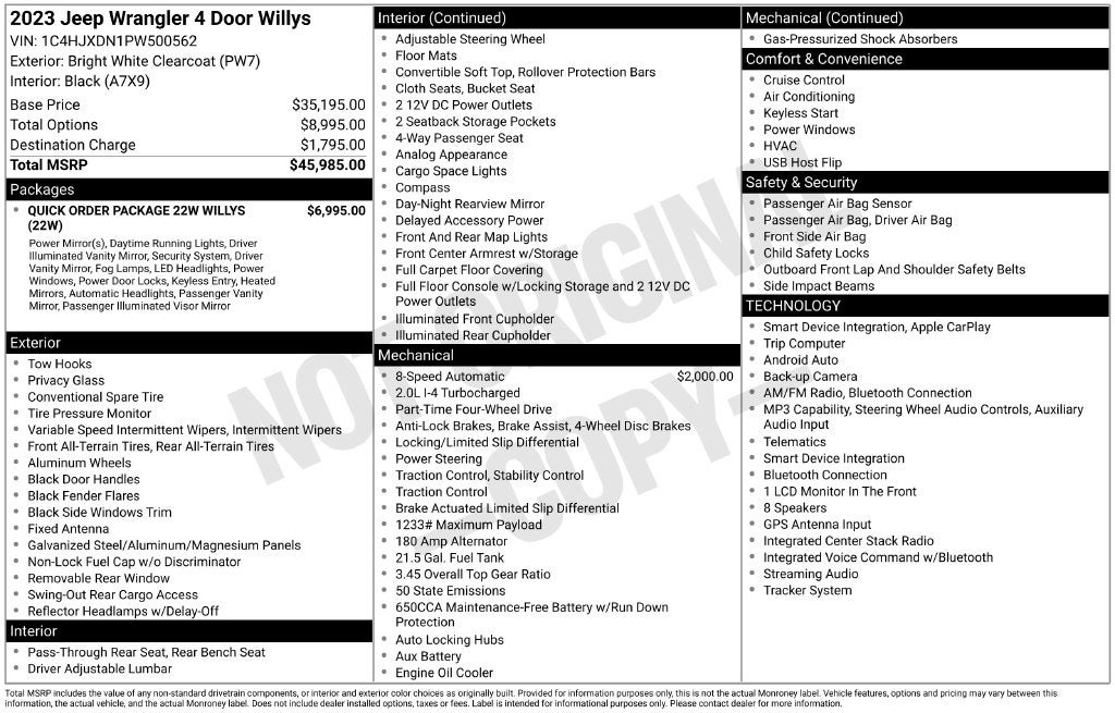 2023 Jeep Wrangler 4-Door Willys 4x4