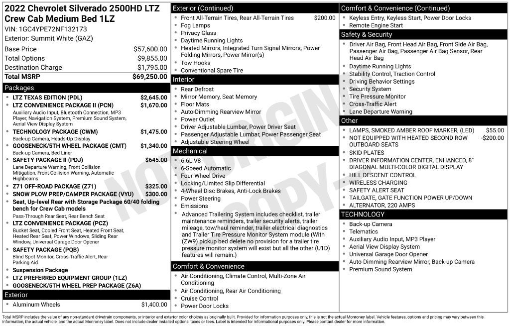 2022 Chevrolet Silverado 2500HD 4WD Crew Cab Standard Bed LTZ